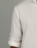 LONG SLEEVE LINEN SHIRT WHITE