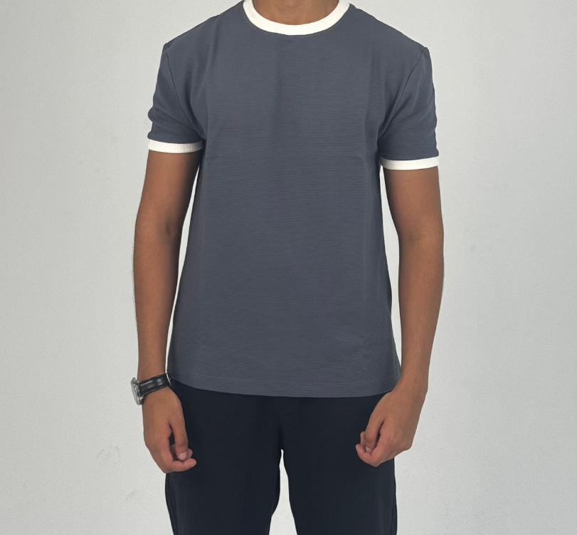 Grey Ringer Tee
